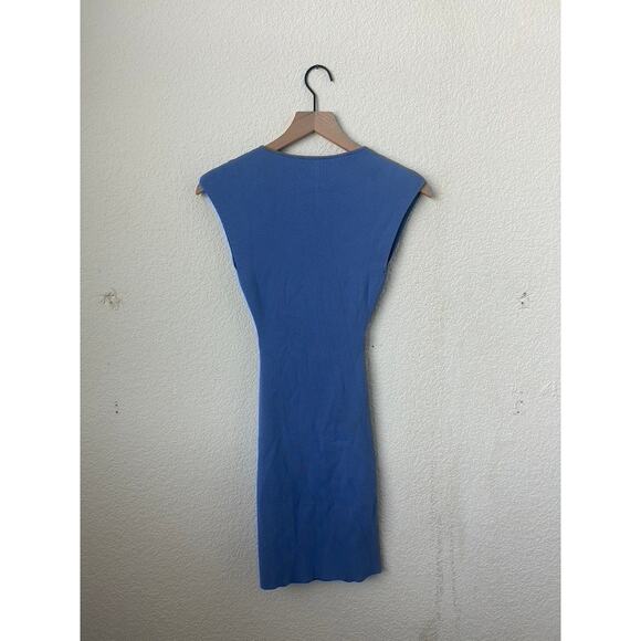 ARITZIA - Wilfred Free Cut-Out Rib Knit Granite Blue Mini Bodycon Dress - Picture 4 of 4